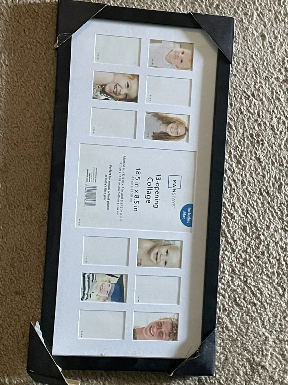 New MAINSTAYS Photo Collage Frame Holds 13 Pics 5 x 7 and 2 x 3  School Pics